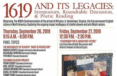 1619 and its Legacies: Symposium, Roundtable Discussion and Poetic Reading