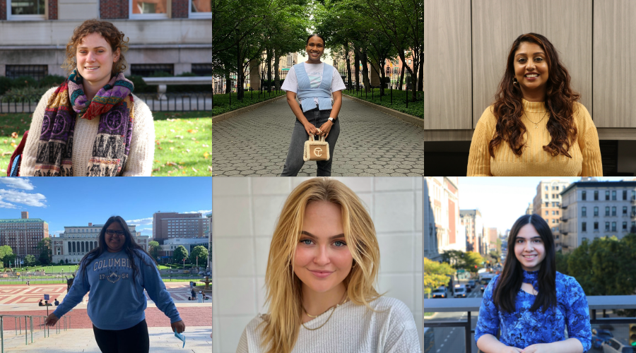 Photo grid of first-generation students at Columbia