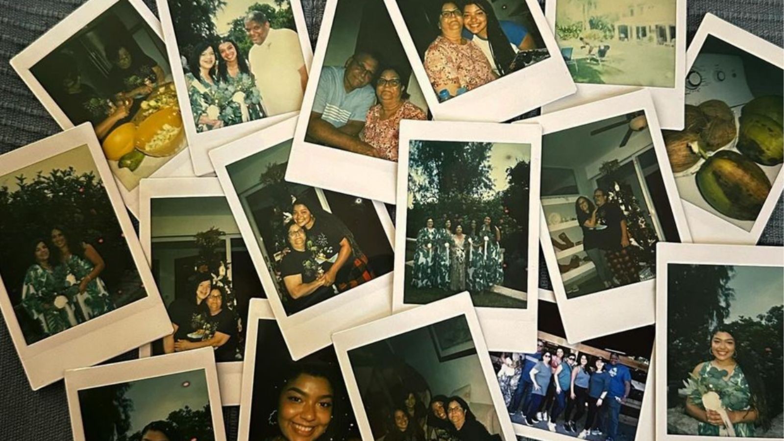 Polaroids of Taylor and her family